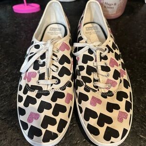 Kate Spade Black and Pink Heart Sneakers